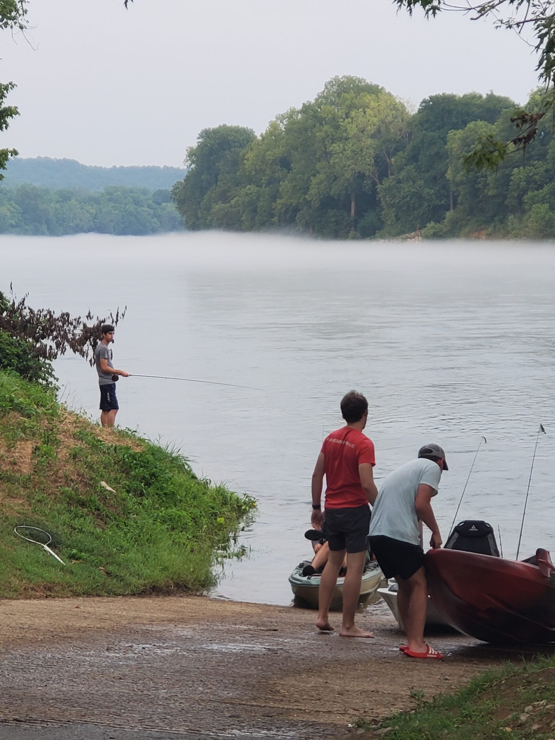 Fly fishing on the White River near Shipps Landing, Mountain Home AR
