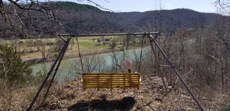 Swing overlooking riverbluffs